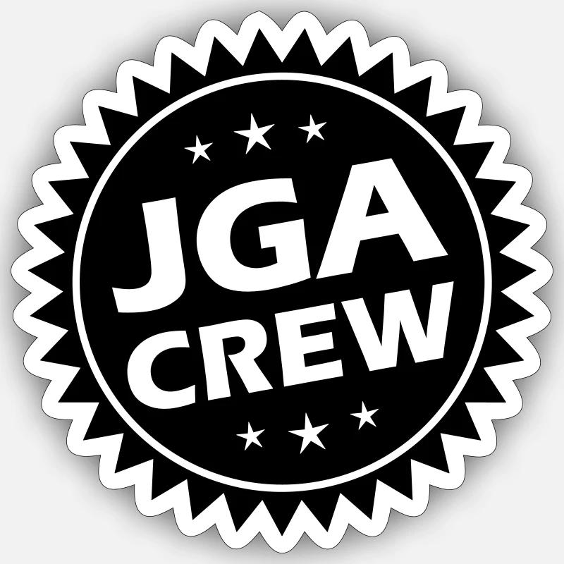 Jga Crew Junggesellenabschied - Sticker Größe S (10 x 10 cm) - Mattweiß