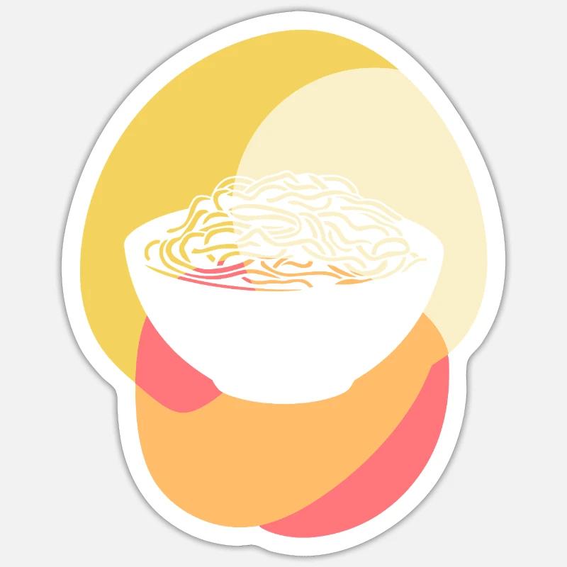 Nudeln Spaghetti - Sticker Größe S (10 x 10 cm) - Mattweiß