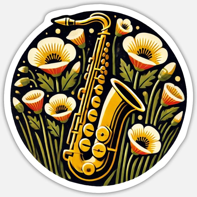 Saxophone - Sticker size S (10 x 10 cm) - white matte