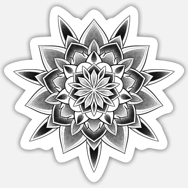 Mandala by Owan - Sticker taille S (10 x 10 cm) - blanc mat