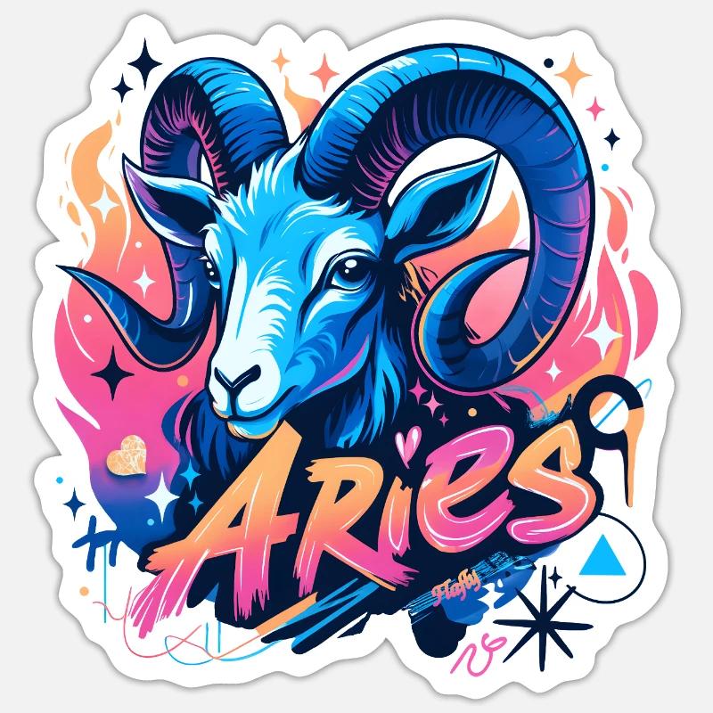 Widder – Sternzeichen – 🔮 ♈ Sticker Größe S (10 x 10 cm)