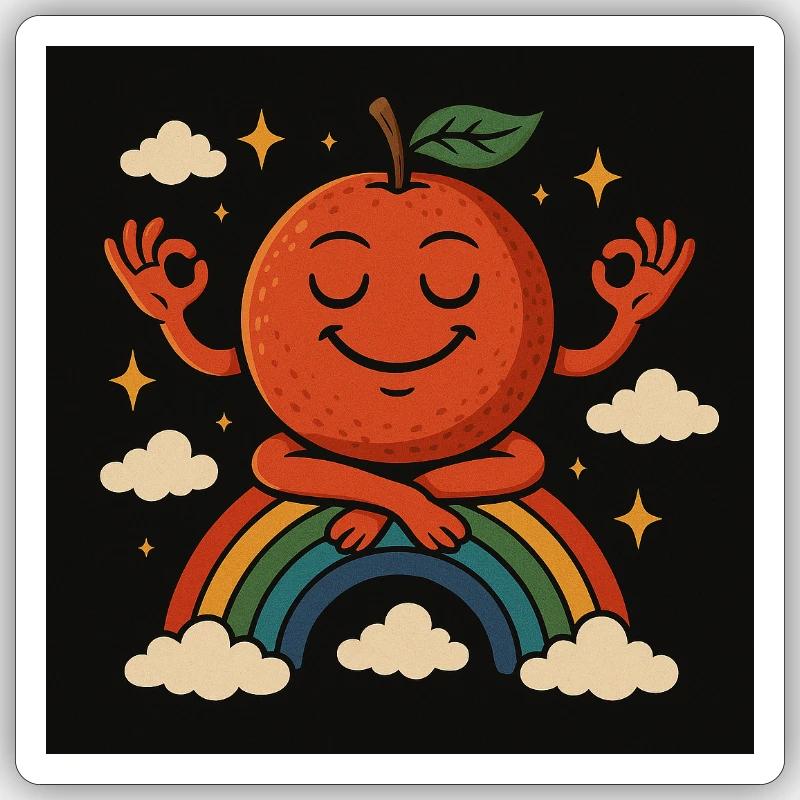 Rainbow orange - Sticker size S (10 x 10 cm) - white matte