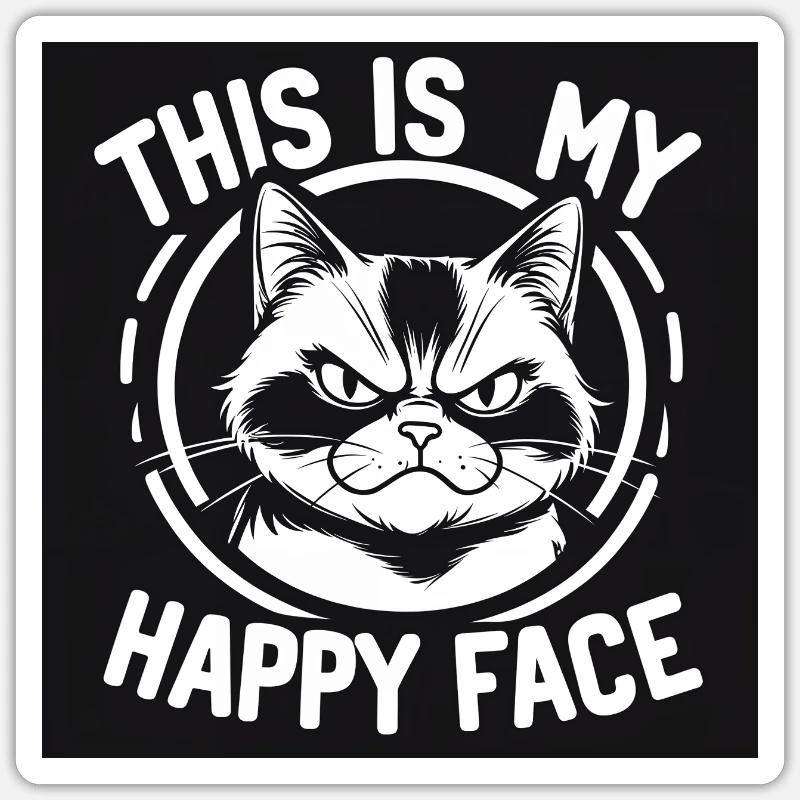 C’est mon visage heureux – Déclaration de chat Sticker taille S (10 x 10 cm)