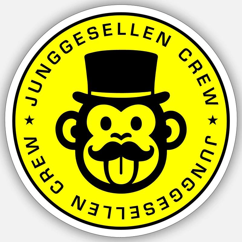 Junggesellen Crew Affe Sticker Größe S (10 x 10 cm)