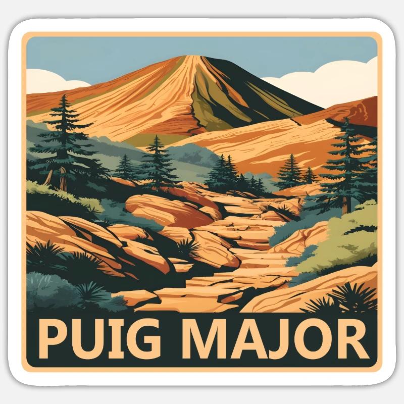 Puig Major Mallorca - Sticker Größe S (10 x 10 cm) - Mattweiß