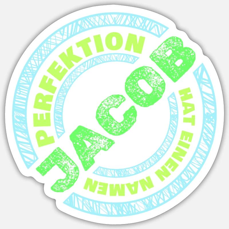 Jacob - Sticker taille S (10 x 10 cm) - blanc mat