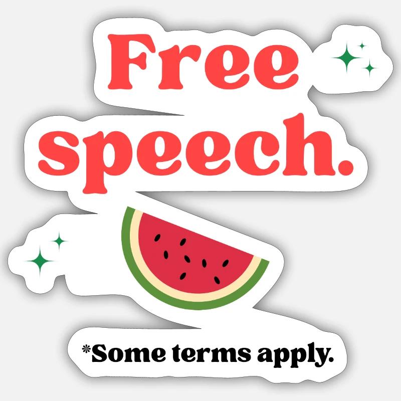 Free Speech - Sticker Größe S (10 x 10 cm) - Mattweiß