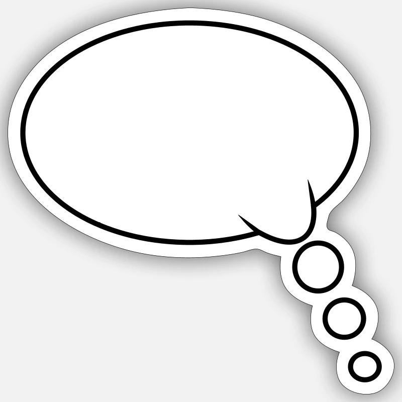 Denkblase Design - Sticker Größe S (10 x 10 cm) - Mattweiß