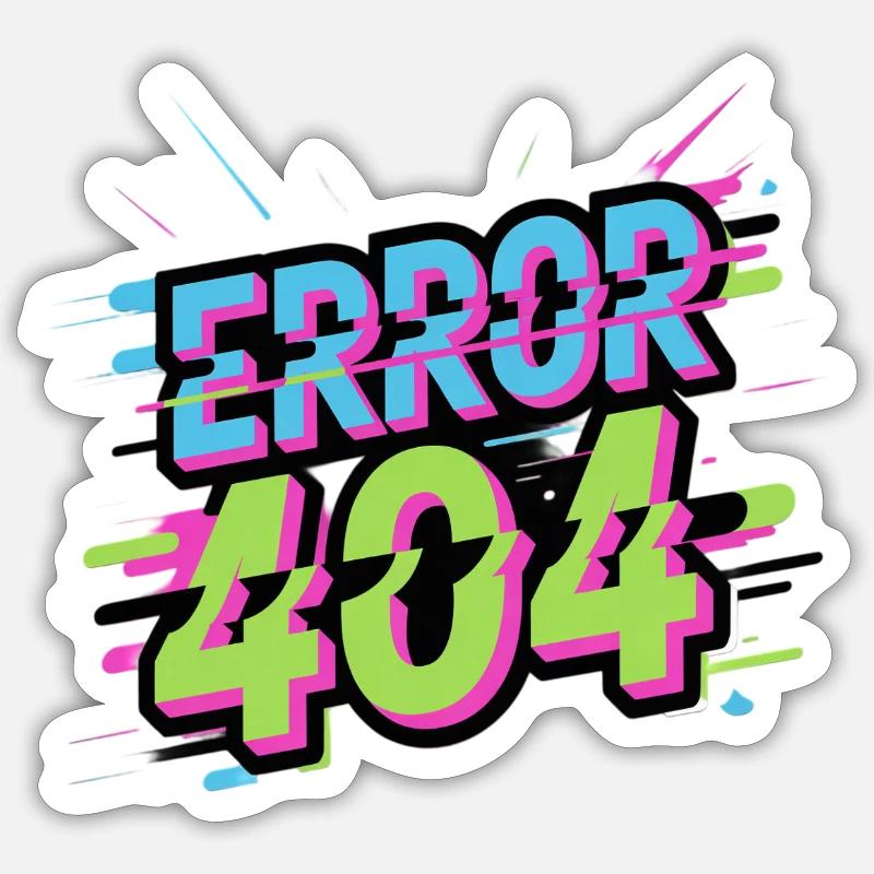 Fehler 404 - Sticker Größe S (10 x 10 cm) - Mattweiß