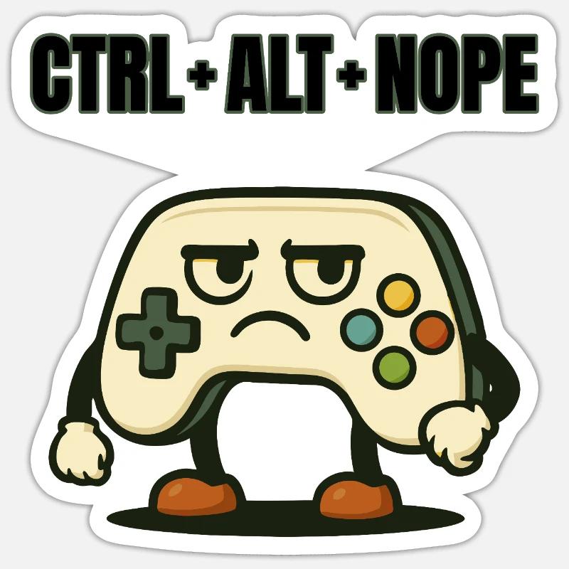 CTRL ALT NOPE Controller-Meme Sticker Größe S (10 x 10 cm)