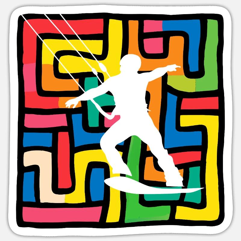Wakeboard Wakeboarder - Sticker taille S (10 x 10 cm) - blanc mat