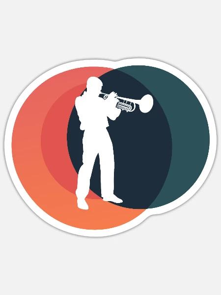 Blasinstrument Blaeser Komposition - Sticker Größe S (10 x 10 cm) - Mattweiß