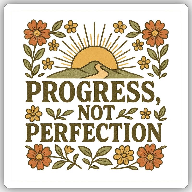 Le progrès et non la perfection Sticker taille S (10 x 10 cm)
