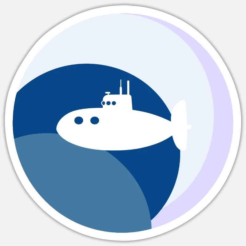 Sous-marin Sous-marin - Sticker taille S (10 x 10 cm) - blanc mat