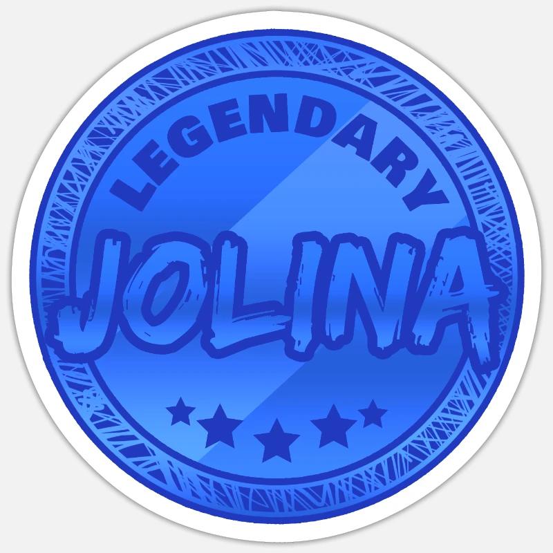 Jolina as a first name - Sticker size S (10 x 10 cm) - white matte