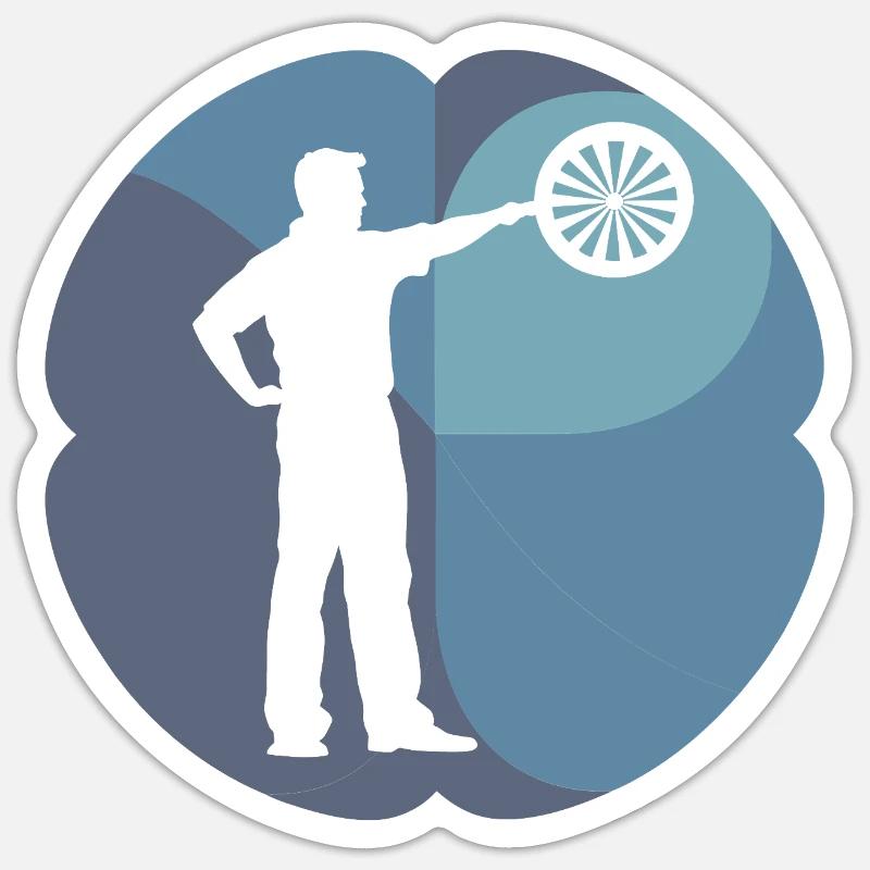 Darts Dartturnier - Sticker Größe S (10 x 10 cm) - Mattweiß