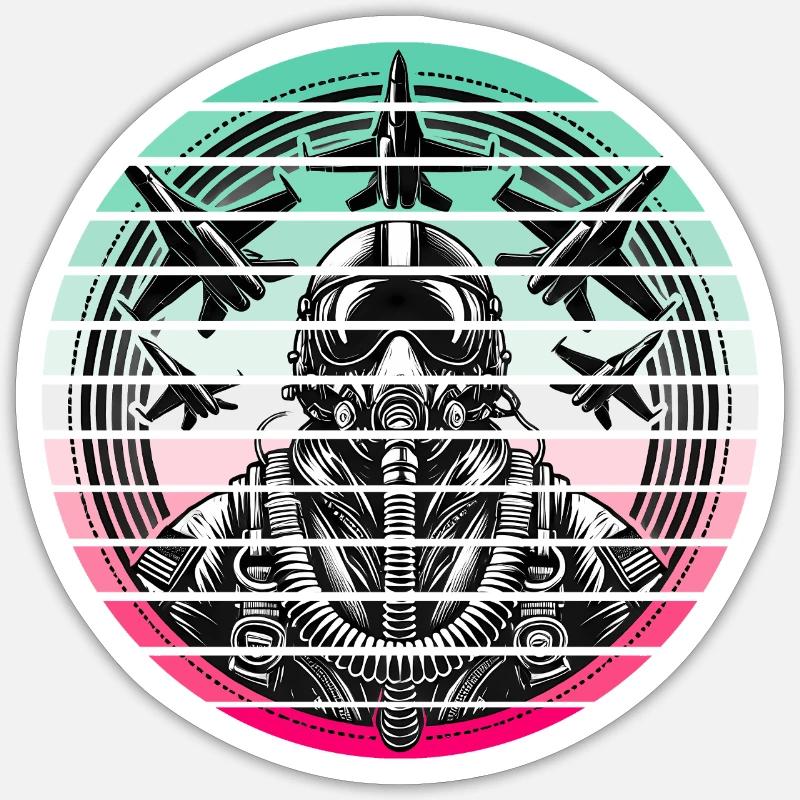 Jet Pilot – Air Force - Sticker Größe S (10 x 10 cm) - Mattweiß