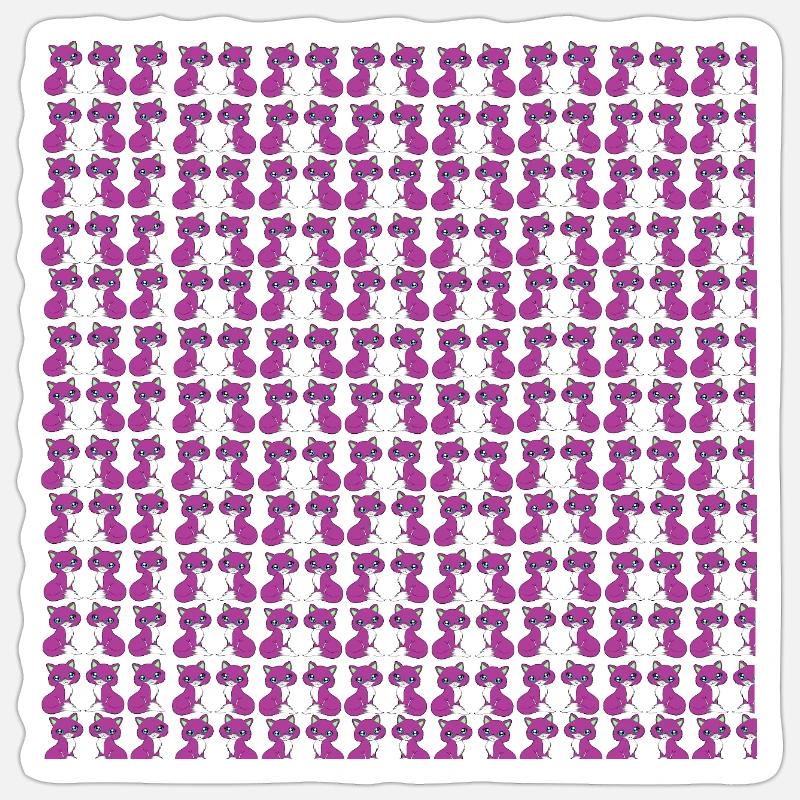 katzenmuster, langhaar katze sitzend, Samtpfote Sticker Größe S (10 x 10 cm)