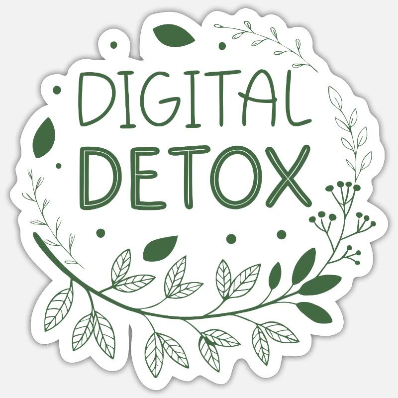 Détox numérique Nature botanique Conception de pleine conscience Sticker taille S (10 x 10 cm)