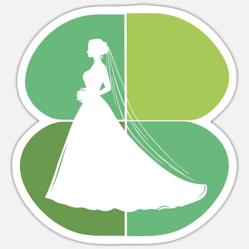 Robe de mariée - Sticker taille S (10 x 10 cm) - blanc mat