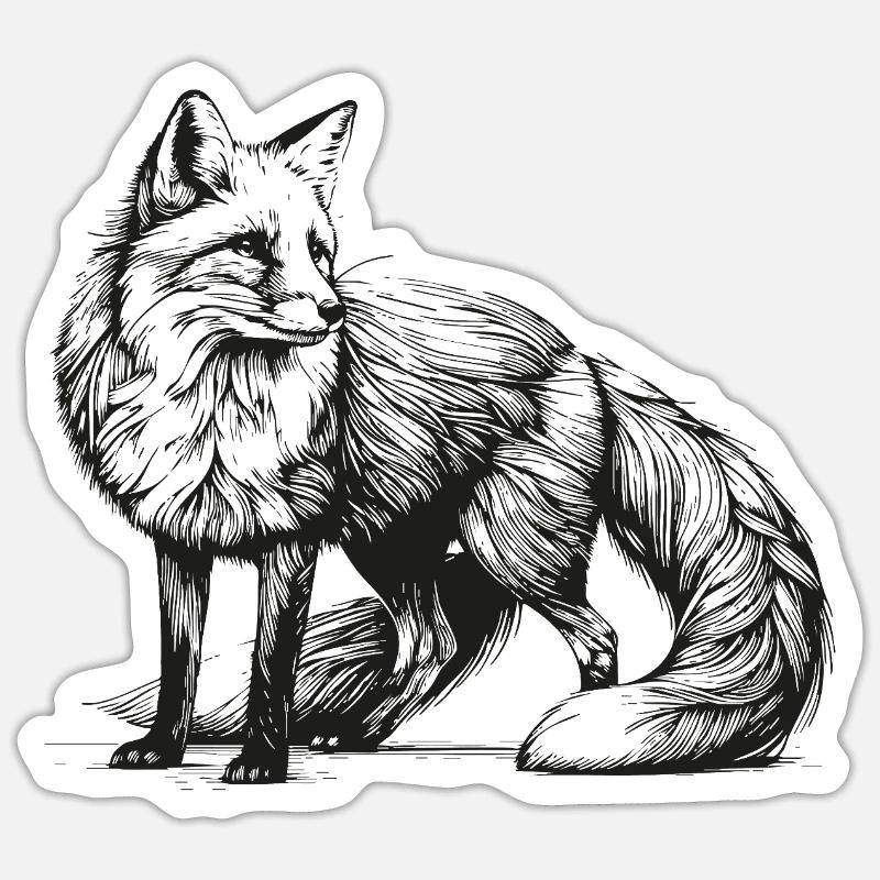 Fox – Ranger - Sticker size S (10 x 10 cm) - white matte