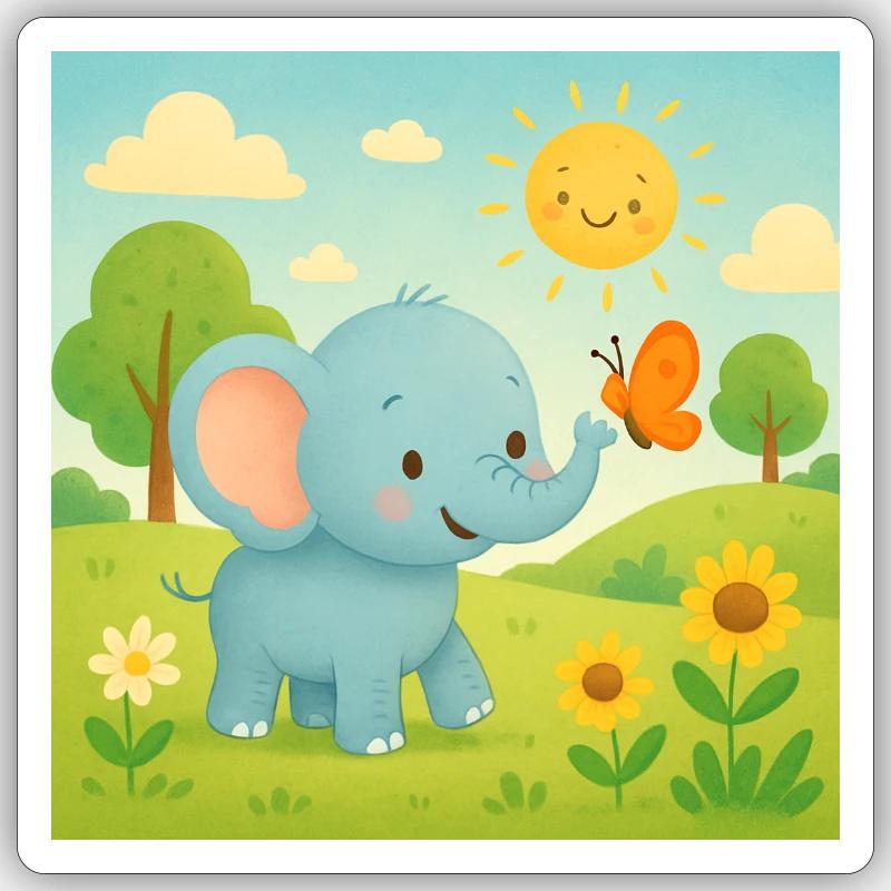 Elephant - Sticker size S (10 x 10 cm) - white matte