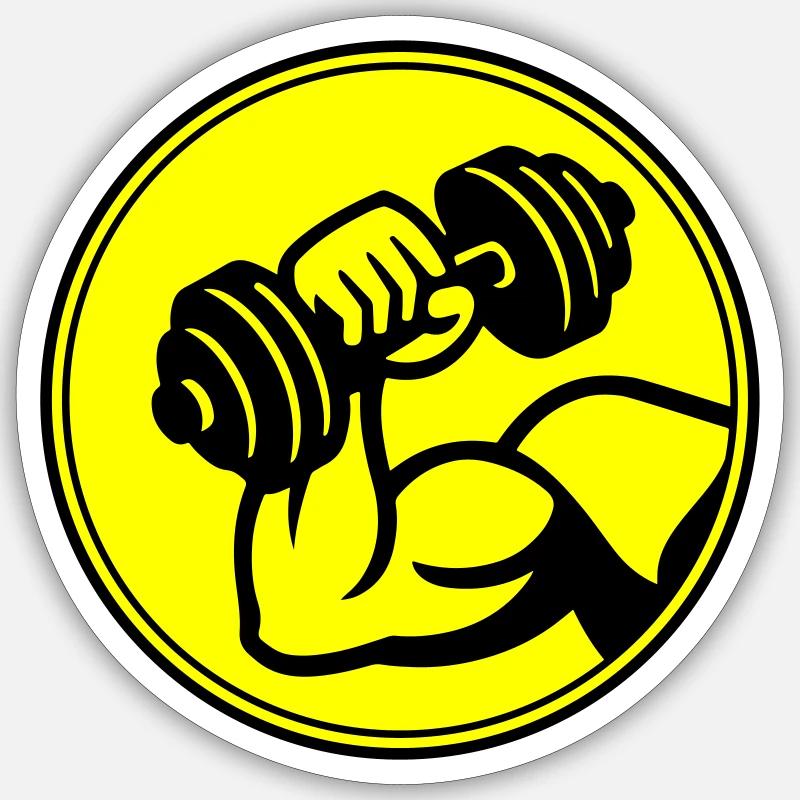Dumbbell Muscles Sticker size S (10 x 10 cm)