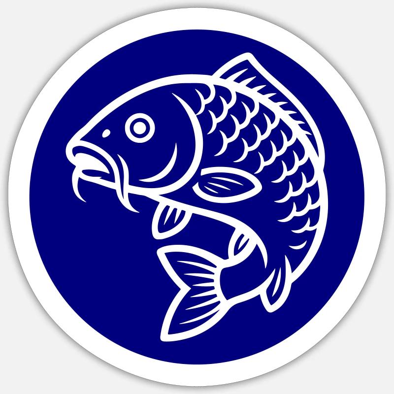 Carp Fish Icon - Sticker size S (10 x 10 cm) - white matte