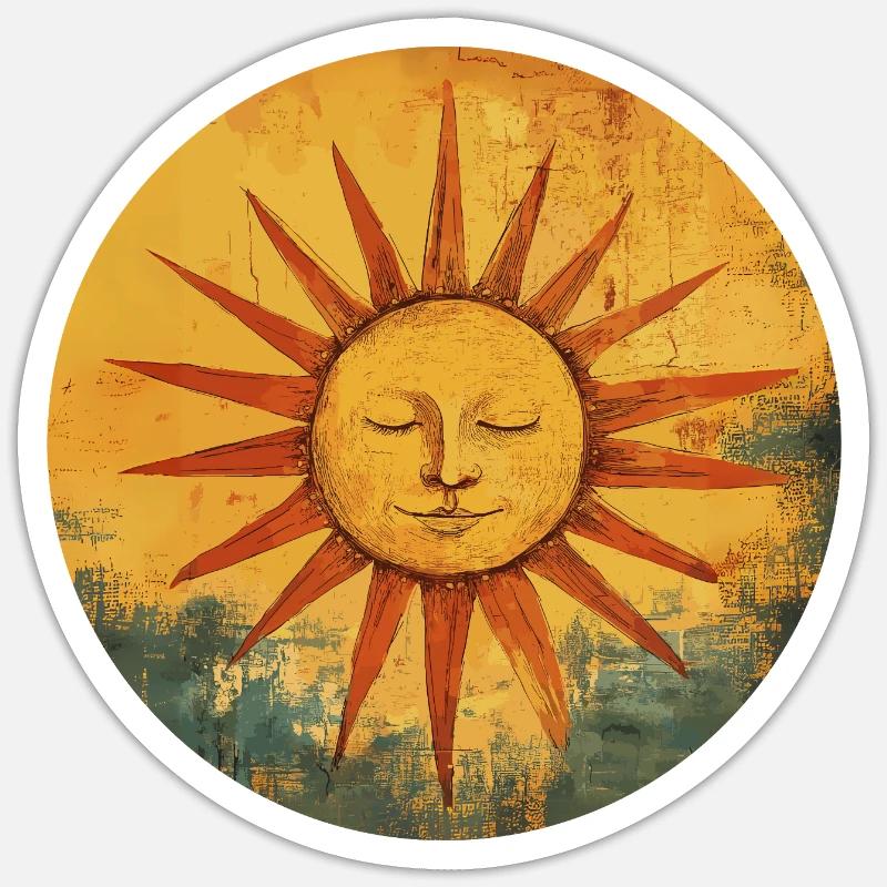Sun - Sticker size S (10 x 10 cm) - white matte