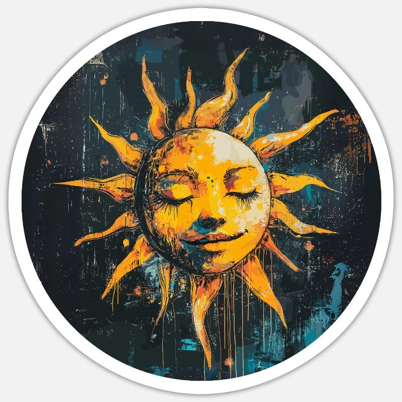 Soleil - Sticker taille S (10 x 10 cm) - blanc mat