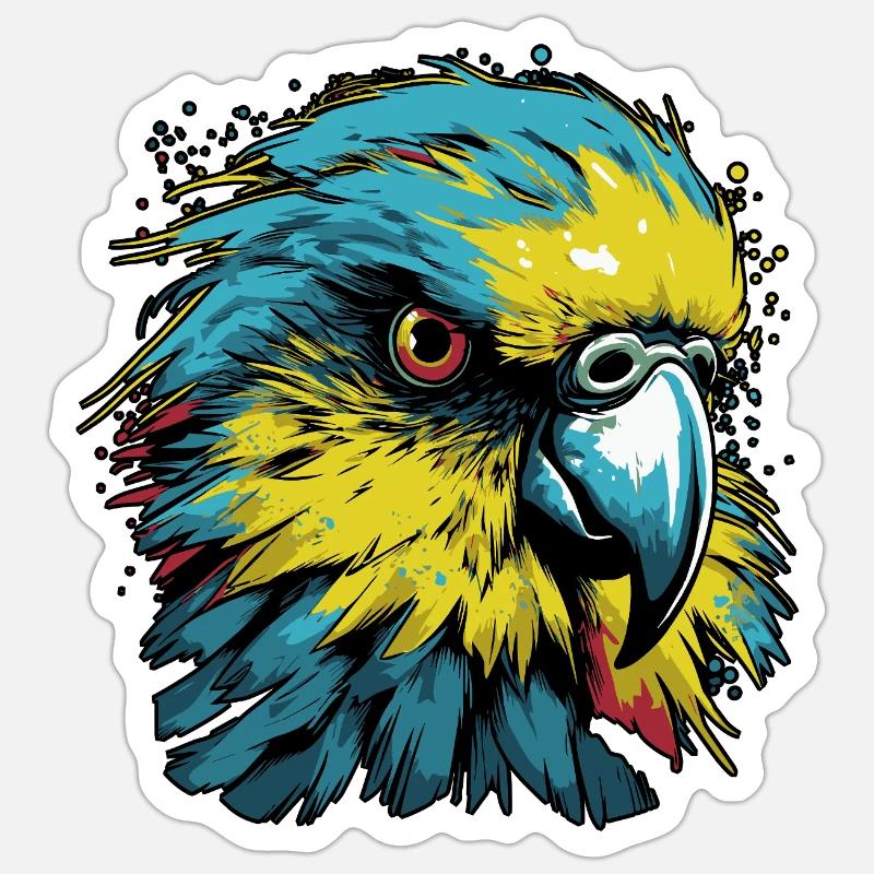 Budgerigar - Sticker size S (10 x 10 cm) - white matte