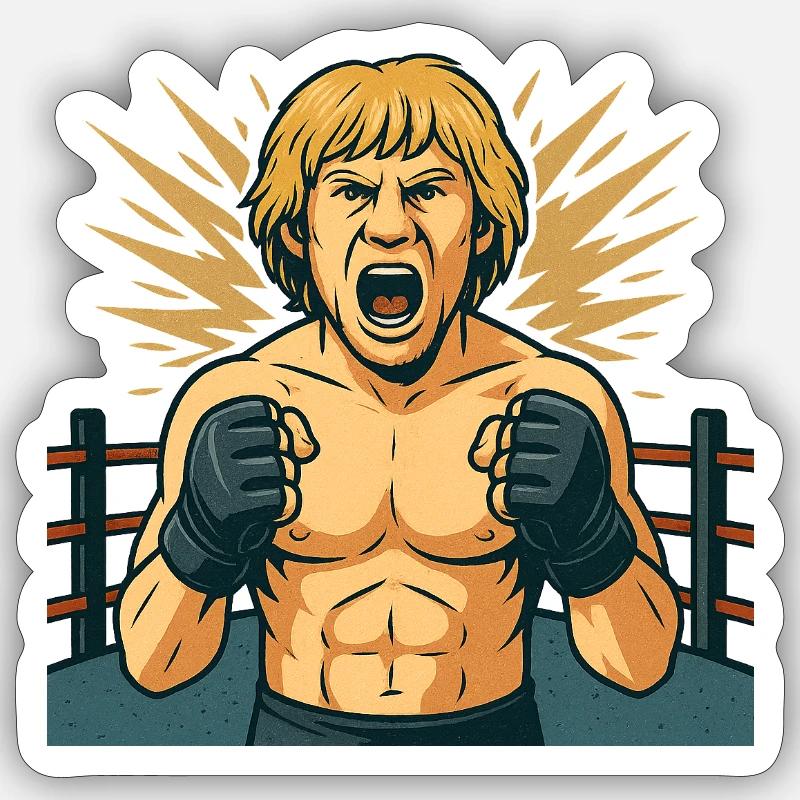 Style de héros de boxe combatif Sticker taille S (10 x 10 cm)