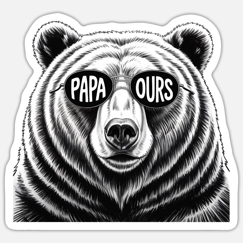 Papa Bear - Sticker size S (10 x 10 cm) - white matte