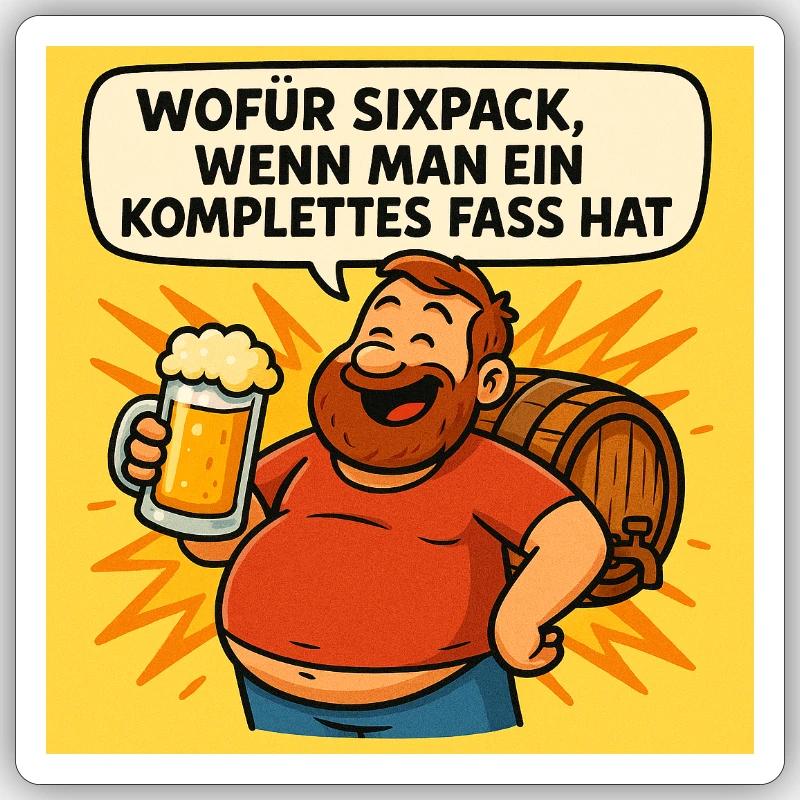Six Pack or Barrel - Sticker size S (10 x 10 cm) - white matte