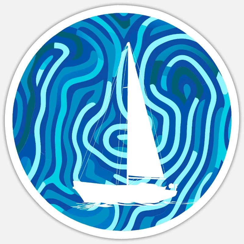 Segelboot Boot Boote - Sticker Größe S (10 x 10 cm) - Mattweiß