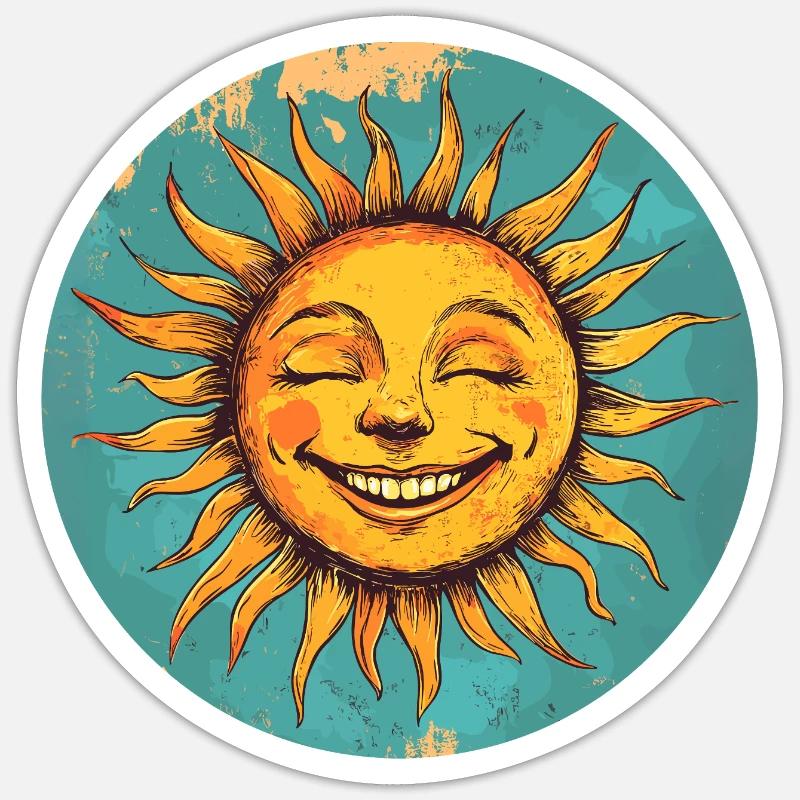 Sonne - Sticker Größe S (10 x 10 cm) - Mattweiß
