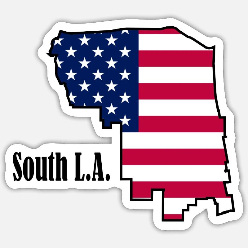Sud de L.A. - Sticker taille S (10 x 10 cm) - blanc mat