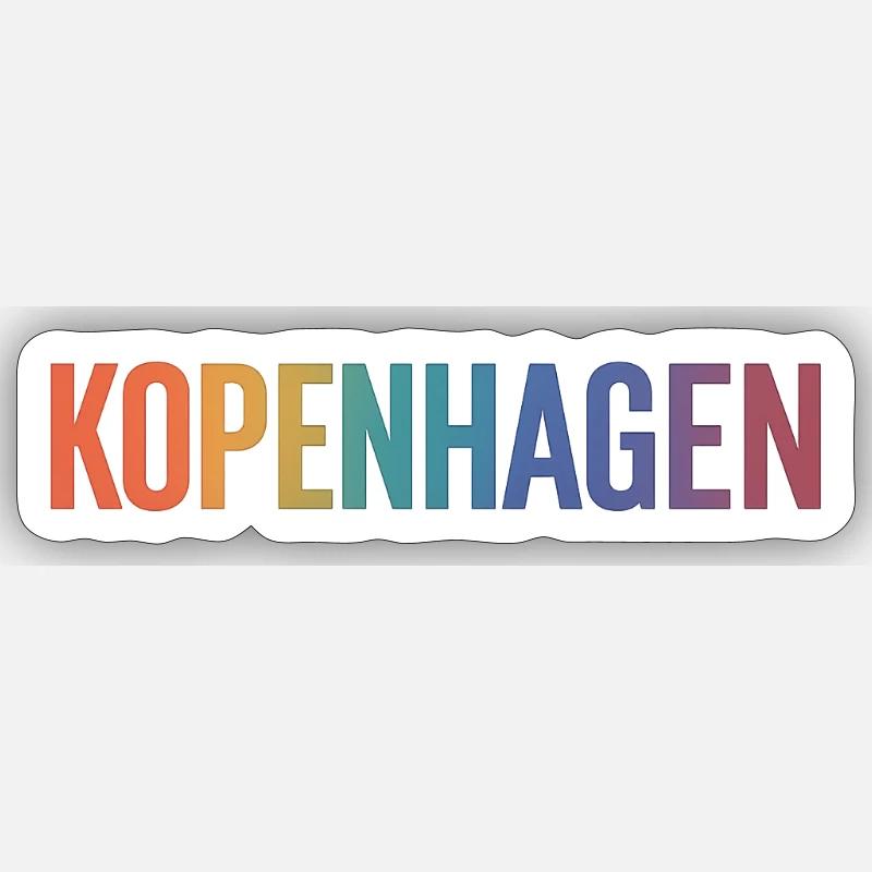 COPENHAGUE - Sticker taille S (10 x 10 cm) - blanc mat