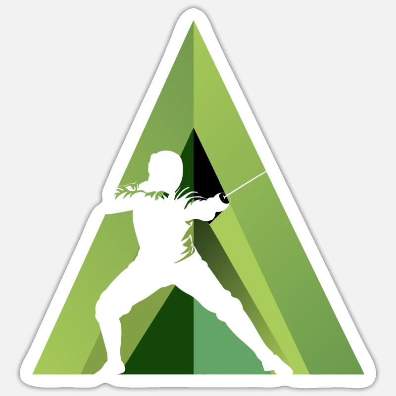 Fechten Kampfkunst Florett - Sticker Größe S (10 x 10 cm) - Mattweiß