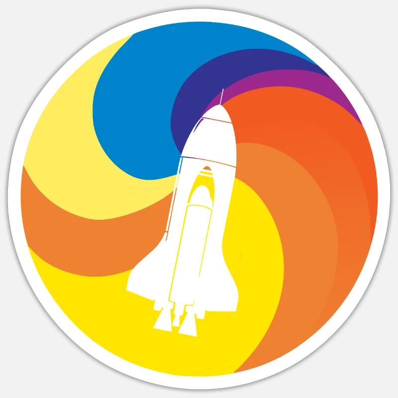 Planète astronaute de l’espace - Sticker taille S (10 x 10 cm) - blanc mat