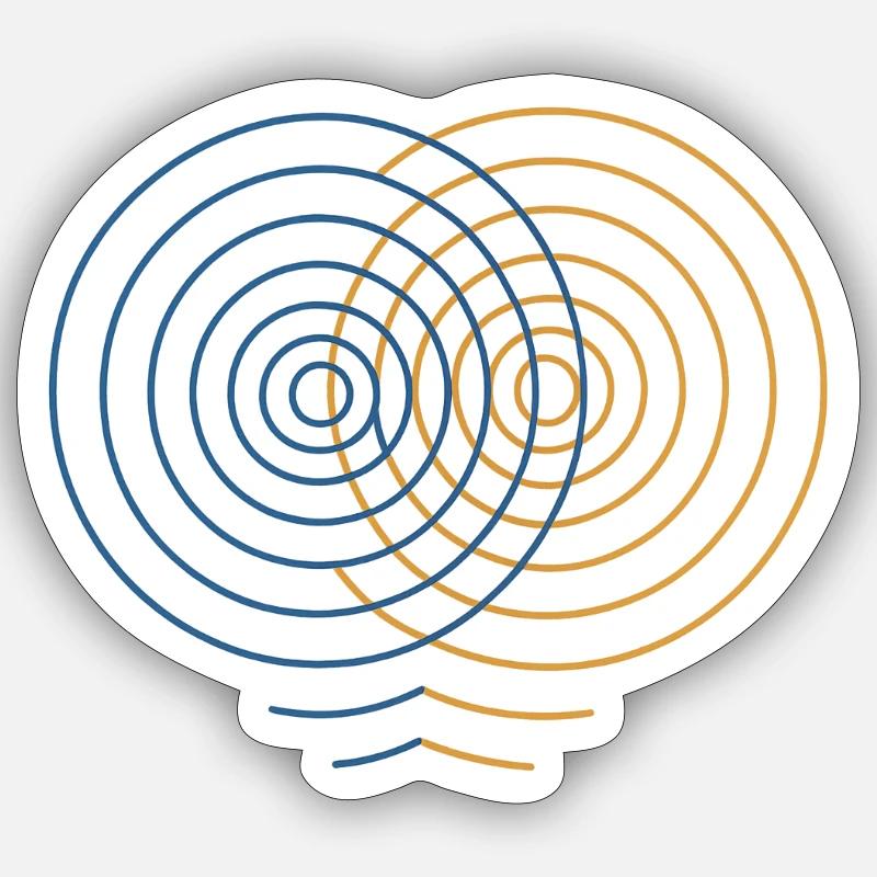 Concentric Interference – Physics Design - Sticker size S (10 x 10 cm) - white matte