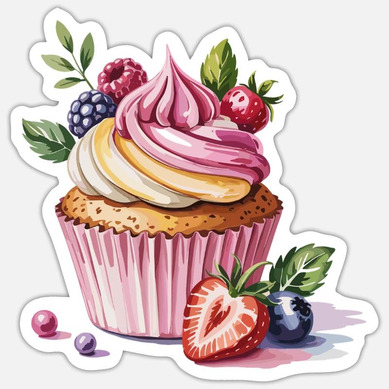 Berry Cupcake: Sweet Temptation Sticker size S (10 x 10 cm)
