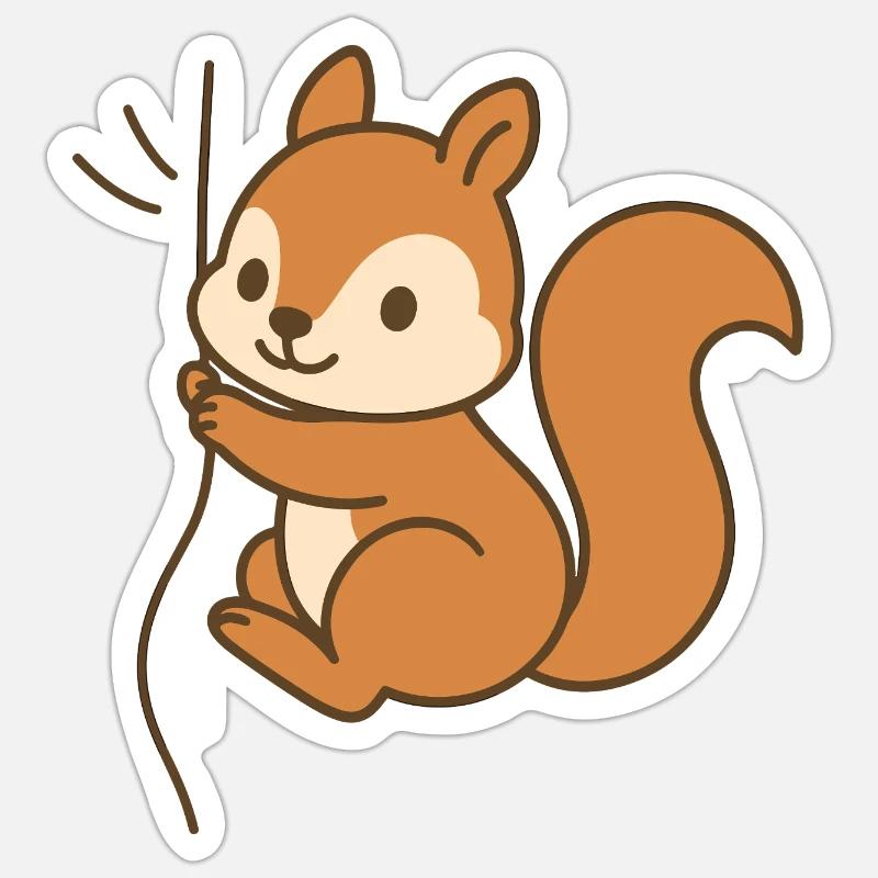 Snuggled up squirrel Sticker size S (10 x 10 cm)
