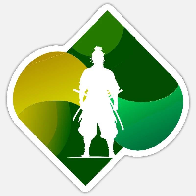 Karaté Ninja Samouraï - Sticker taille S (10 x 10 cm) - blanc mat