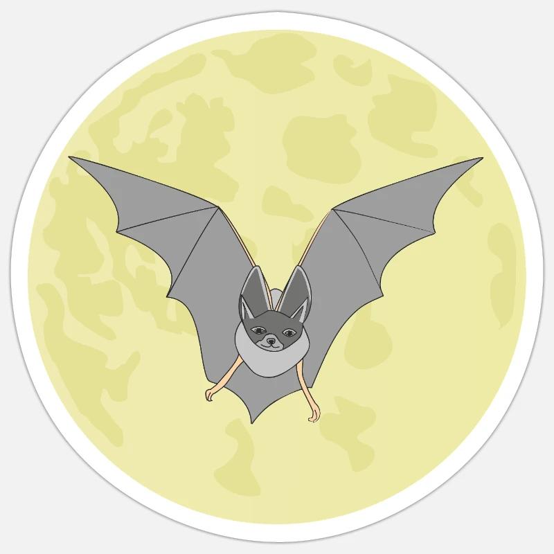 Fledermaus - Sticker Größe S (10 x 10 cm) - Mattweiß