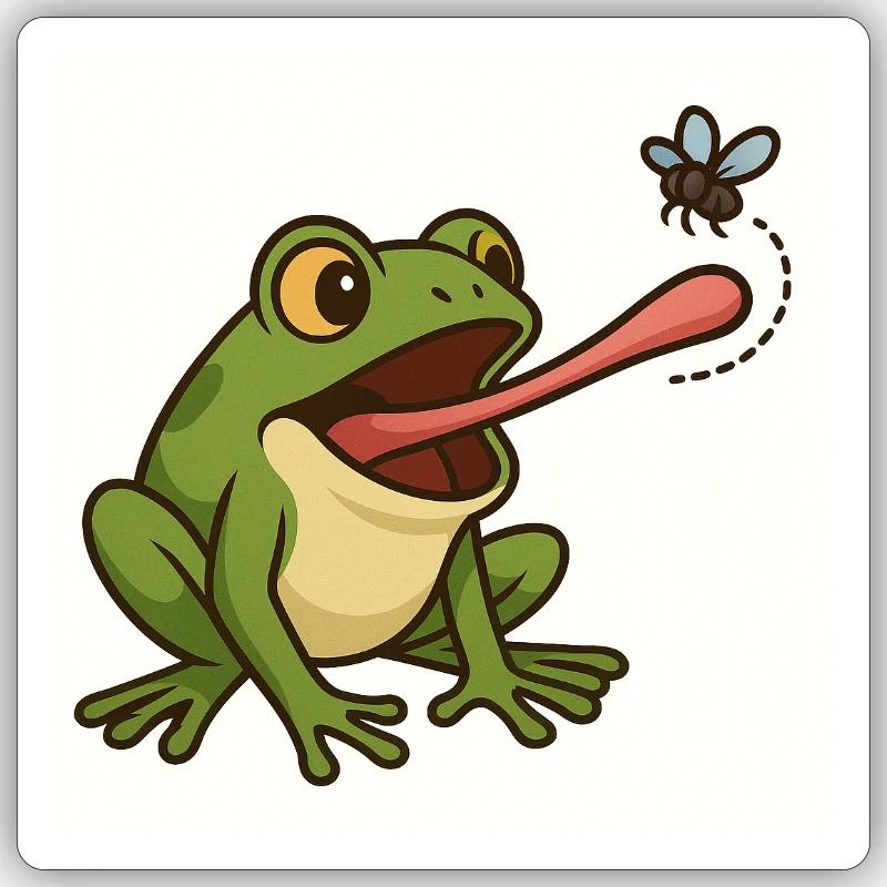 Frosch mit Fliege Sticker Größe S (10 x 10 cm)