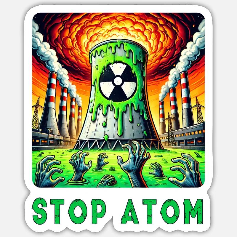 Stop Atom – Radioactive Sticker size S (10 x 10 cm)