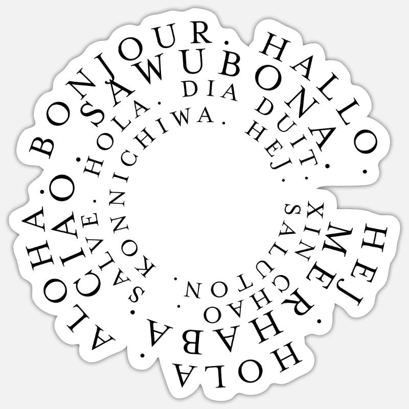 Welcome Hello in different languages - Sticker size S (10 x 10 cm) - white matte