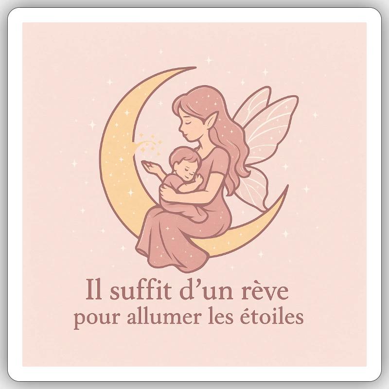 L'amour d'une mère - Sticker taille S (10 x 10 cm) - blanc mat