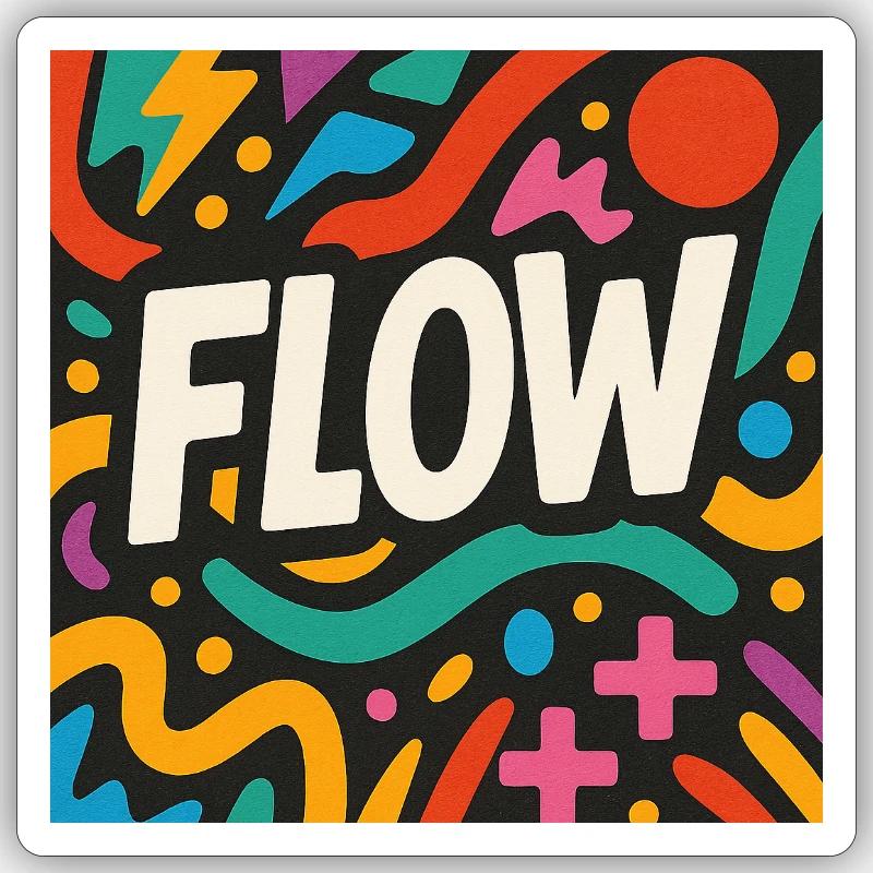 Flow - Sticker Größe S (10 x 10 cm) - Mattweiß